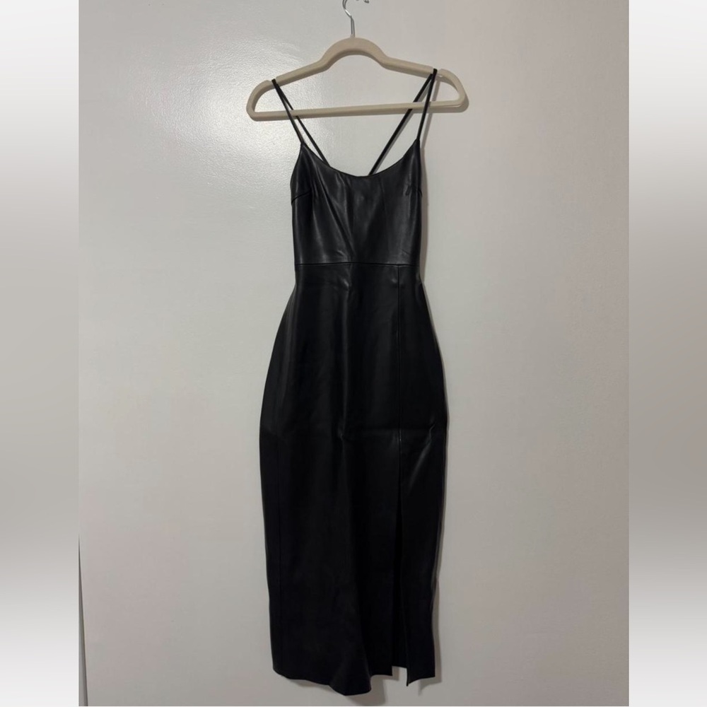 Zara Black Midi Dress with Spaghetti Straps